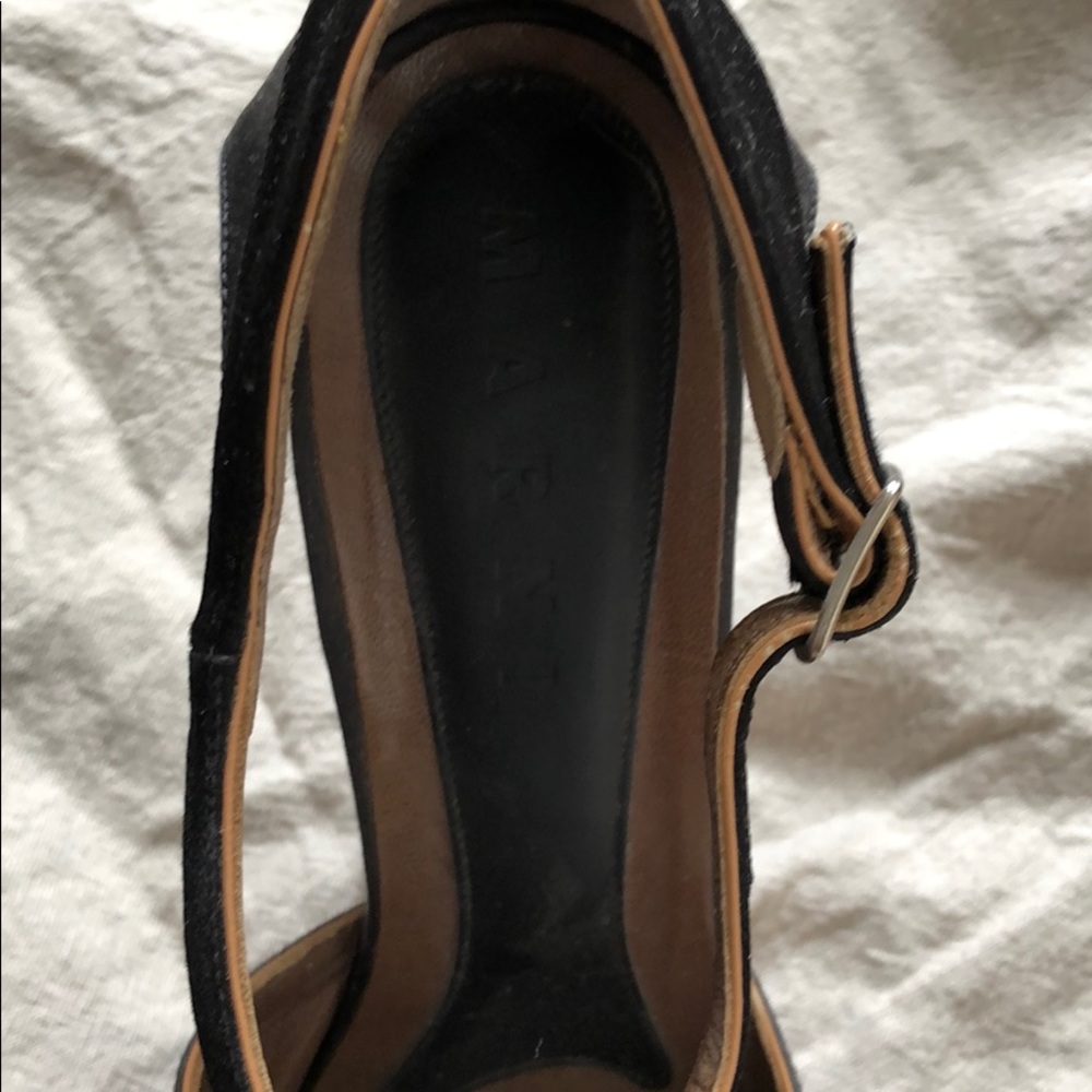 MARNI Satin Peep-Toe Pumps Architectural Heel - Picture 5 of 6